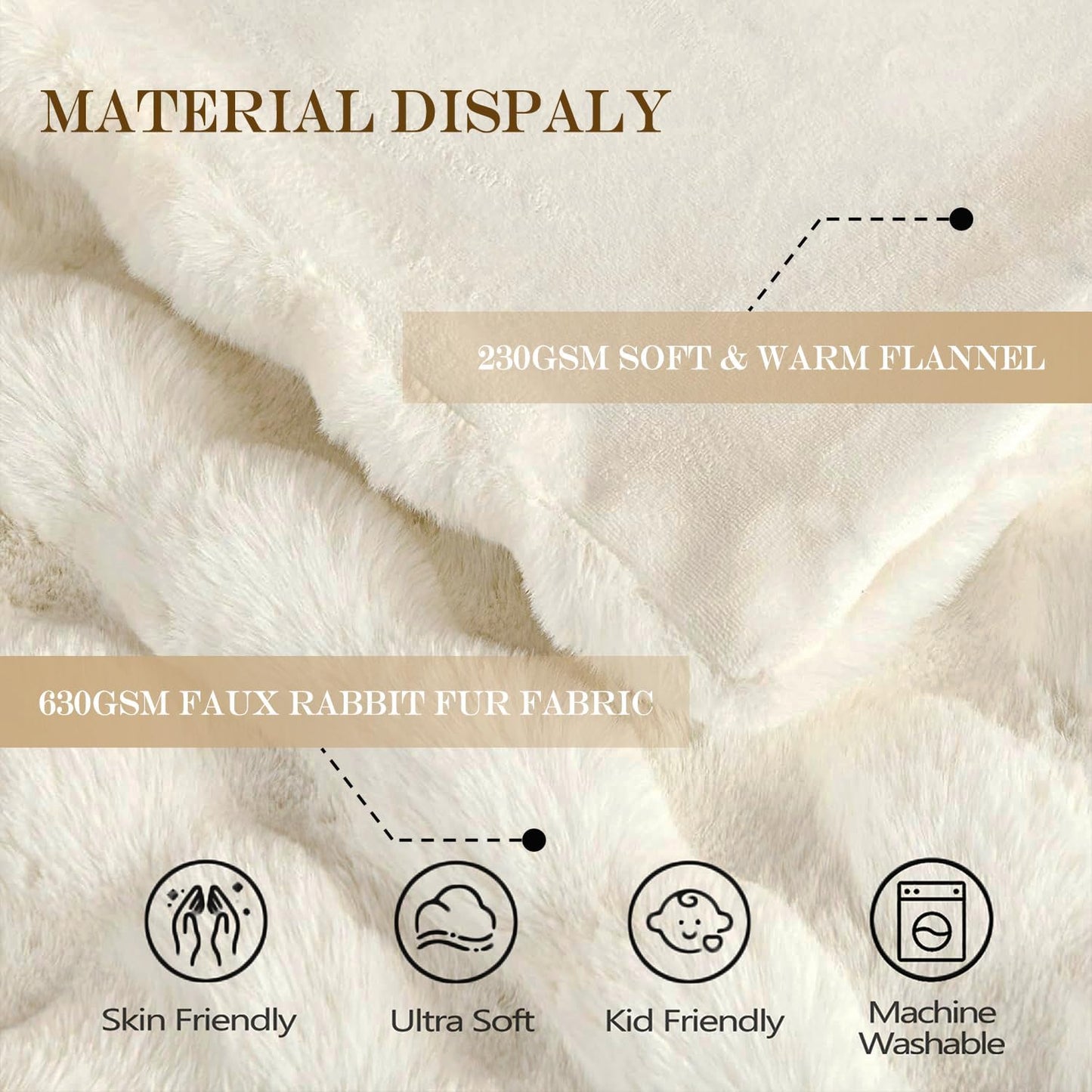 Latepis Beige Twin Bubble Cozy Faux Fur Blankets for Bed Thick Fuzzy Blanket for Couch Sofa Bedroom Warm Plush Blankets for All Seasons Ideal Gifts Luxury Throw Blanket 60x80 Inch, 860gsm