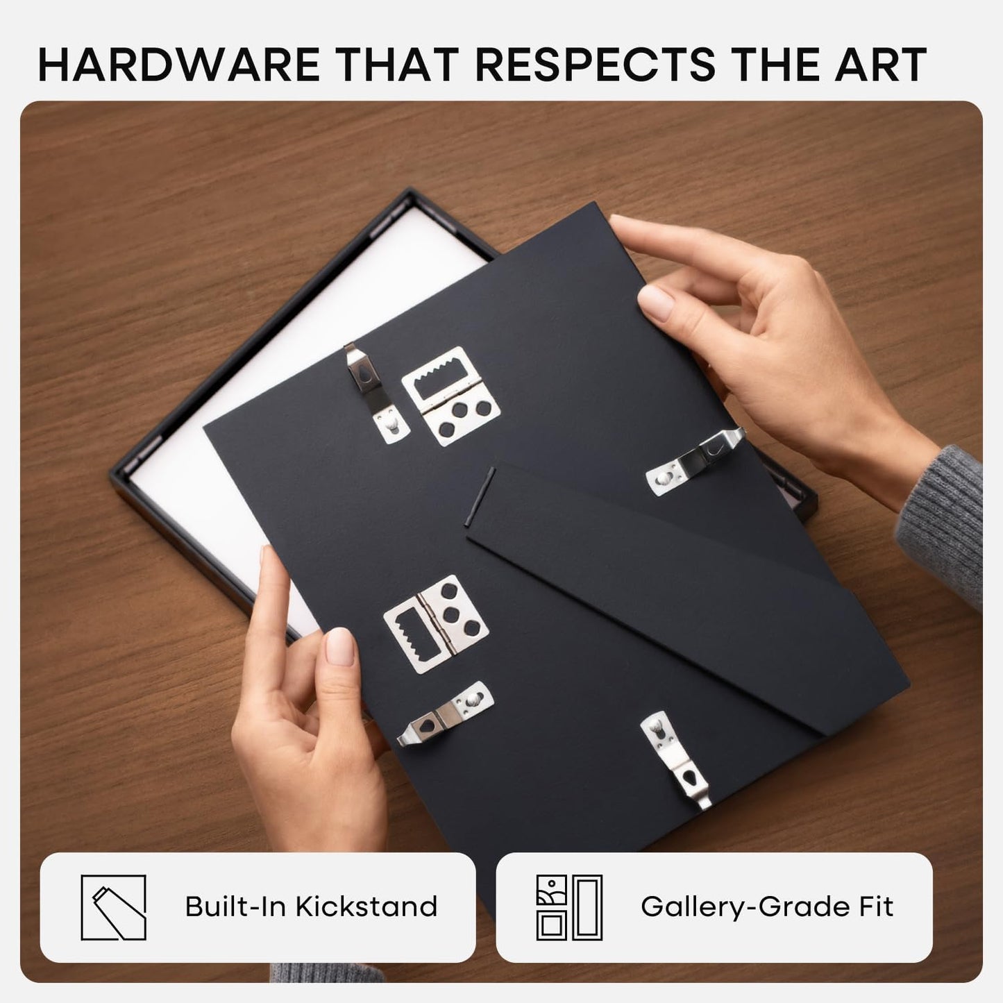 Homeforia A5 Picture Frame Black, High End Metal 5.8x8.3 Frames Matted to 4.1x5.8 Print, A5 Photo Frame with Mat A6, 5.8 x 8.3 Poster Frame, 8.3x5.8 Display Frames, Tempered Glass, Wall Kit, Set of 1