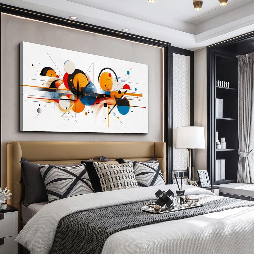 hyidecorart Large Wall Decorations For Living Room Wall Art For Bedroom Line Color Block Abstract Pictures Artwork Hang Pictures For Office Decor Hotel Canvas Prints Art Modern Home Decorations