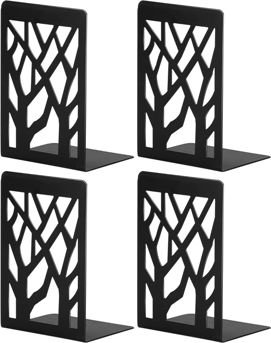 Book Ends, Bookends, Bookends for Shelves, Bookend, Book Ends for Heavy Books, Black Metal Book Shelf Holder Home Decorative, Book Stoppers for Shelves 2 Pair