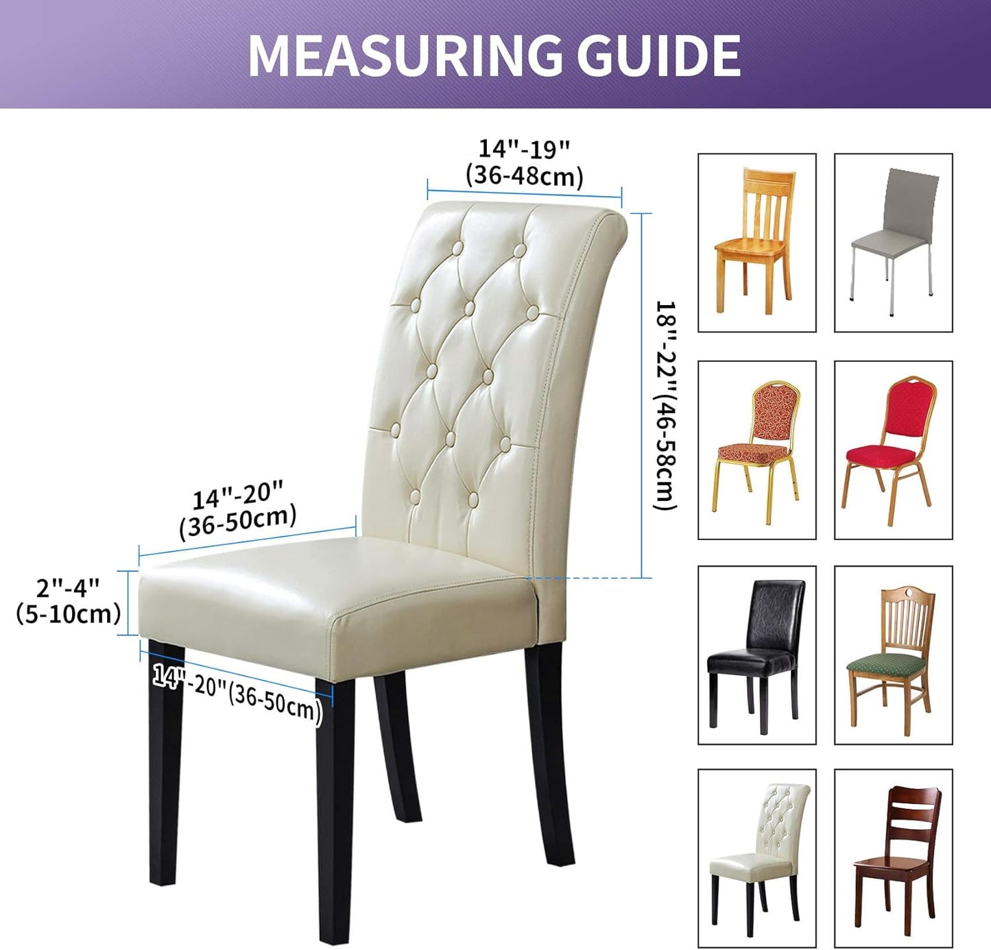 Joccun Chair Covers for Dining Room Set of 2,Dining Chair Slipcovers Stretch Dining Room Chair Covers Seat Protector,Washable Parsons Chair Cover for Home,Hotel(Wine Red,2 Pack)