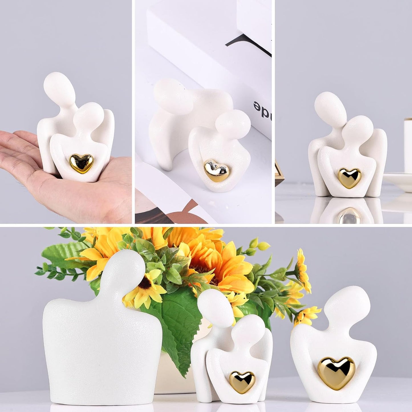 XMGZQ Mini Couple Statue Tv Stand Decor Items for Living Room Home Decor,Bedroom Decor for Couples Sculpture for Anniversary Wedding,Love Gifts for Couples 2025,Knick Knacks for Shelves