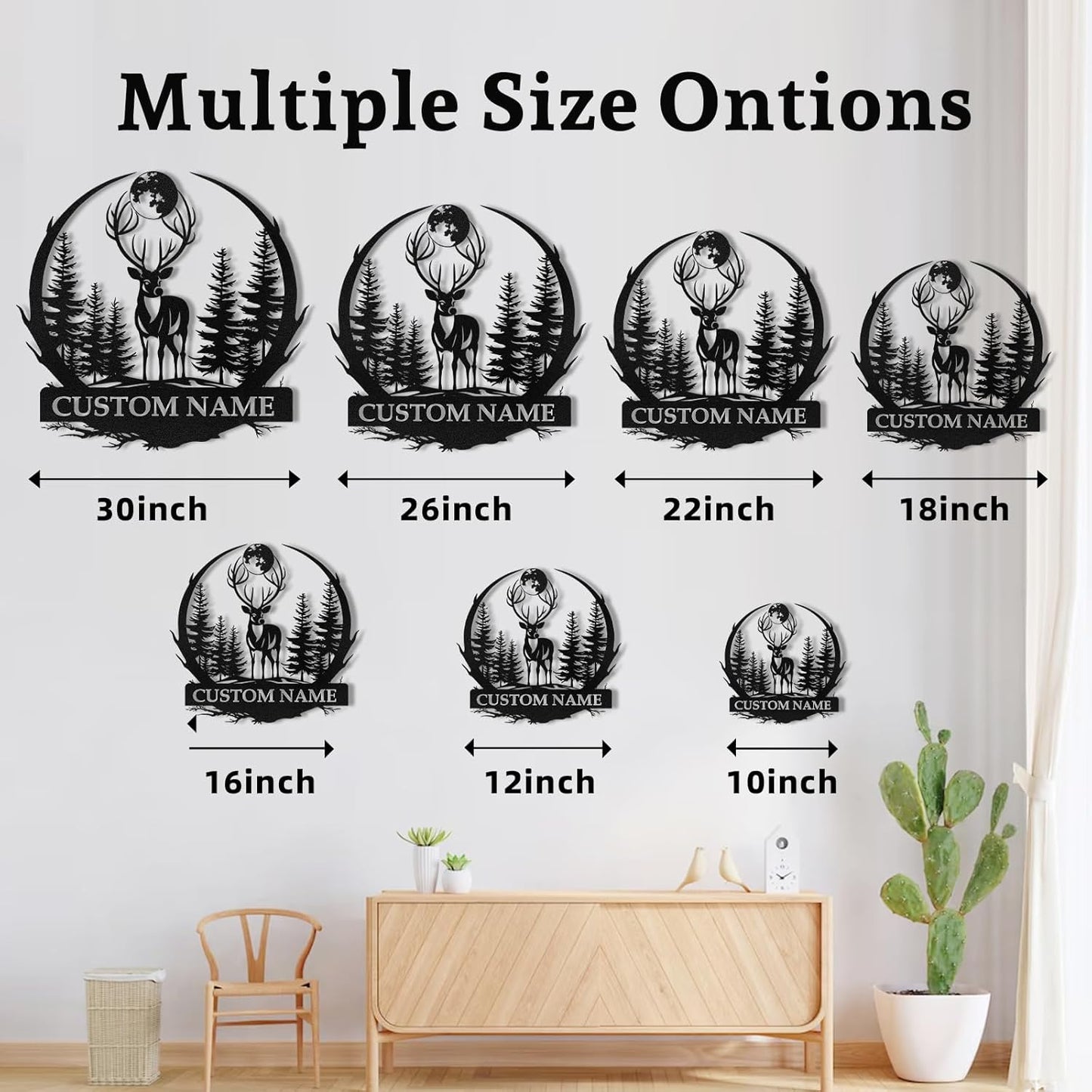 Metal Signs Customized, Personalized Deer Metal Cabin Sign, Forest Deer Wall Decor, Outdoor Metal Signs, Deer Hunter Gift, Deer Wall Art, Hunting Decor, Custom Family Name Sign, Cabin Decor