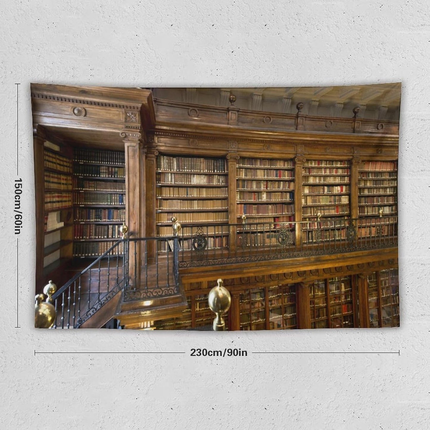 Kurtect Library Tapestry,Vintage Medieval Antique Bookshelf Bookcase Pattern Print Tapestries for Party Beach Picnic Blankets Tablecloths Living Room Wall Deocr, 60x90 in