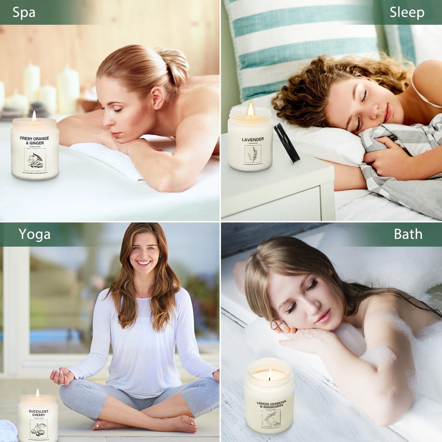 Natural Soy Wax Aromatherapy Candles - 4 Pack 7.1oz, Over 240 Hours Burn Time, Scented Candles Gifts for Women - Lavender