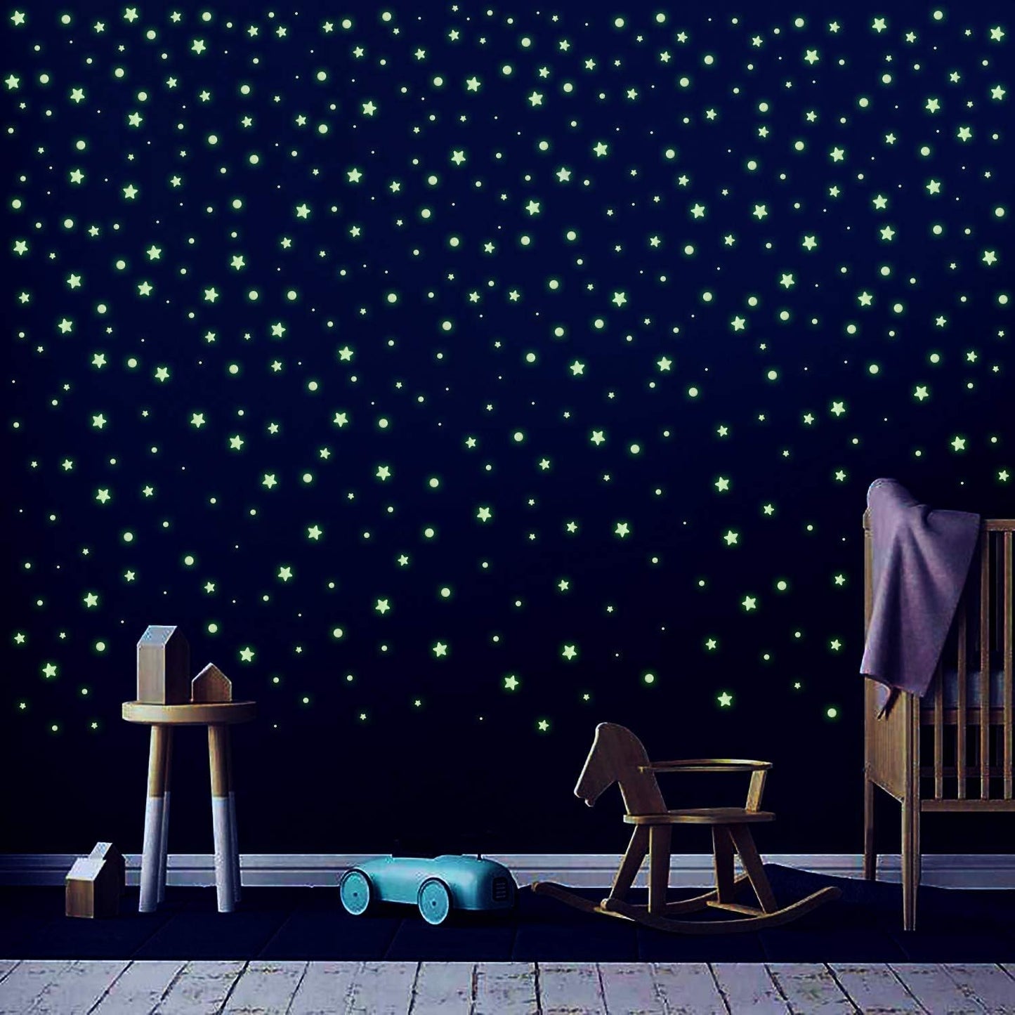 Quanhaigou Realistic 3D Domed Stars Glow in The Dark,615 pcs Dots Stars for Starry Sky, Stickers for Ceiling and Wall Decals, Perfect for Kids Bedding Room Party Birthday Gift(615 pcs)