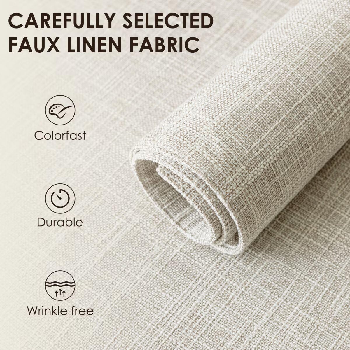 Placemats Set of 6, Bilayer Thickened Linen Place Mats Heat Resistant Machine Washable Wrinkle Free Carefully Selected Polyester Mats for Kitchen/Dining/Coffee Table (Cream Beige)