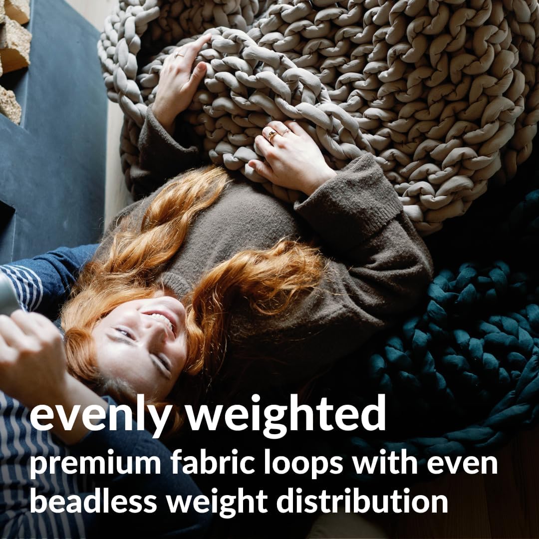 Nuzzie Chunky Knit Weighted Blanket - Breathable, Cooling, Hand Made Knit Throw Blanket for Sleep for Relaxation - Machine Washable, Stylish Design (Taupe, Throw | 12lbs | 44"x60")