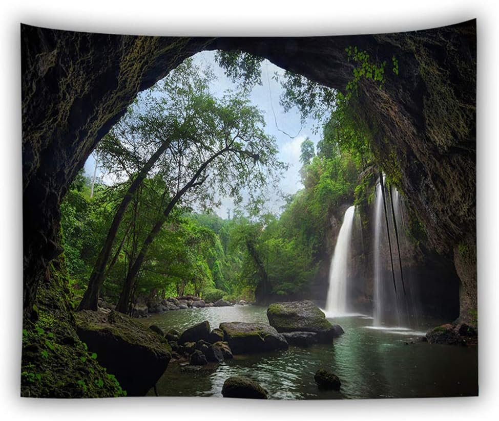 Llamazing Forest Tapestry - Home Decor Landscape for Living Room & Bedroom - Magic Tapestry Curtain (Waterfall, 90.5''L70.8''W) XGXL