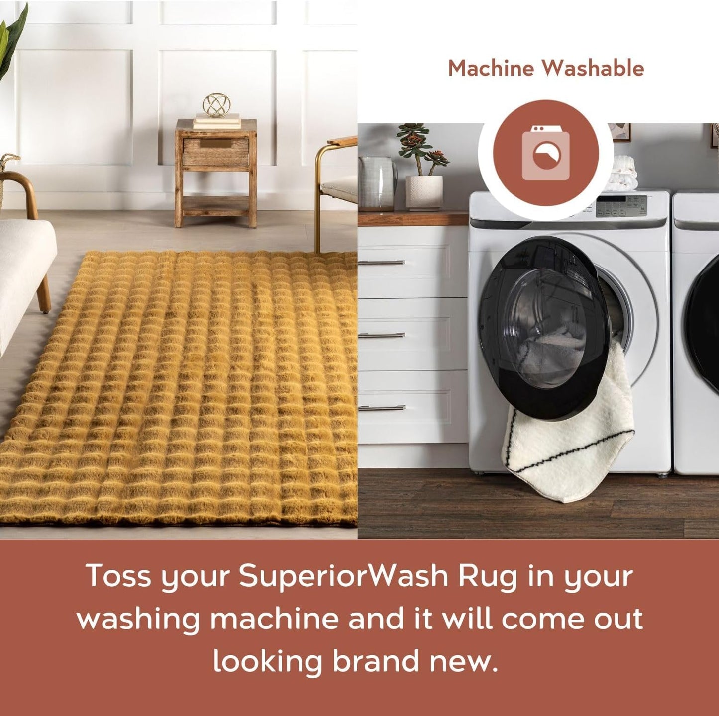 nuLOOM Jeni Checkered 2'6" x 8' Machine Washable Runner Rug for Living Room Bedroom Dining Room Entryway Hallway Kitchen, Gold