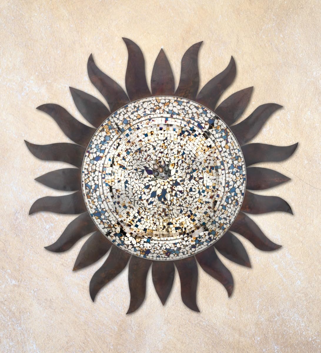 Regal Art & Gift Dazzle Large Metal Sun Wall Decor - 36 Inch | Indoor Outdoor Rust-Resistant Sunburst Sculpture | Eye-Catching Metal Sun Wall Art Accent for Patio, Garden, Living Room