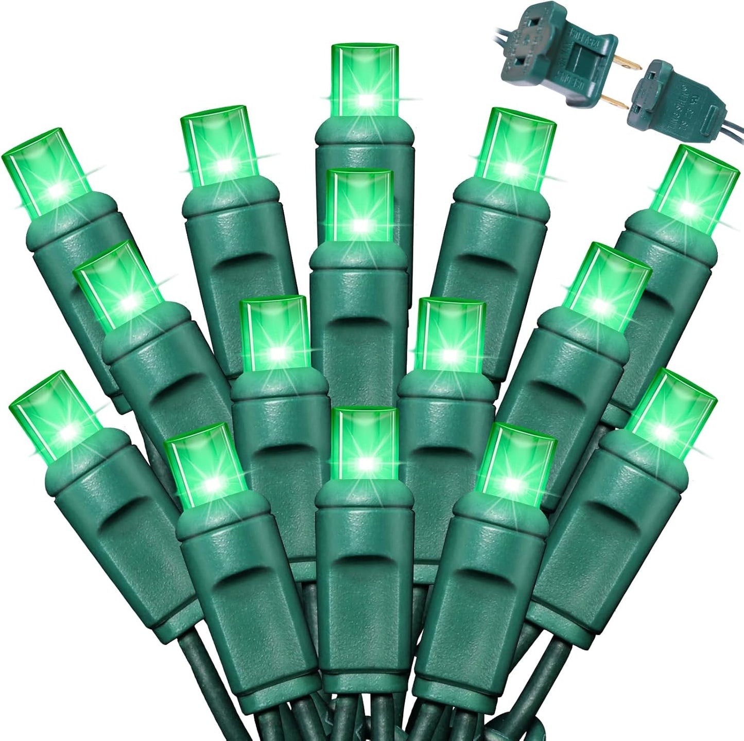 50LED String Lights,LED Christmas Lights,6" SPACING,Green Wire,Green Colour,Commercial Grade