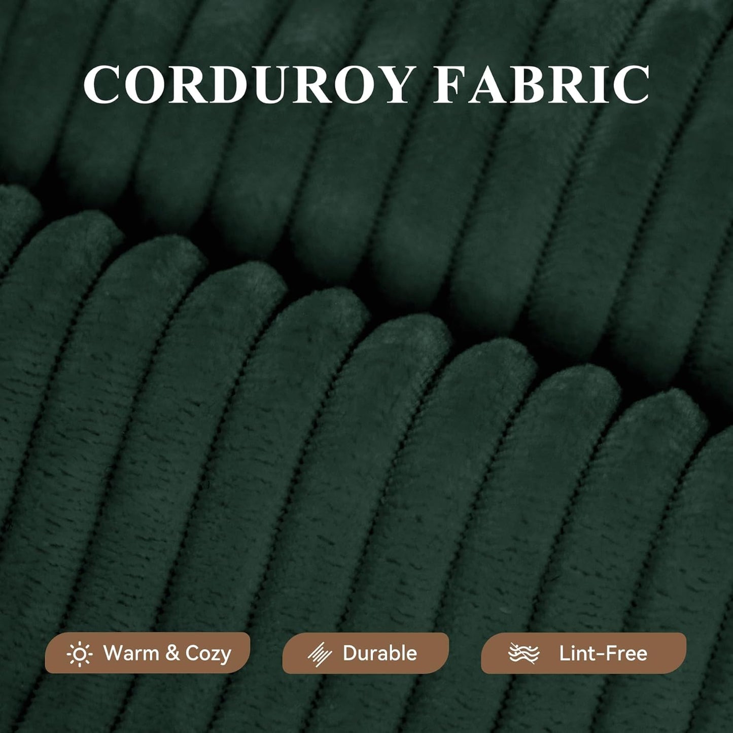 Modular Sectional Sofa with L-Shape Chaise,Cloud Sectional Modern Sleeper Couch with Deep Seat,Sponge Compression Sofas No Assembly Required (Green-Corduroy Fabric) 1PCS