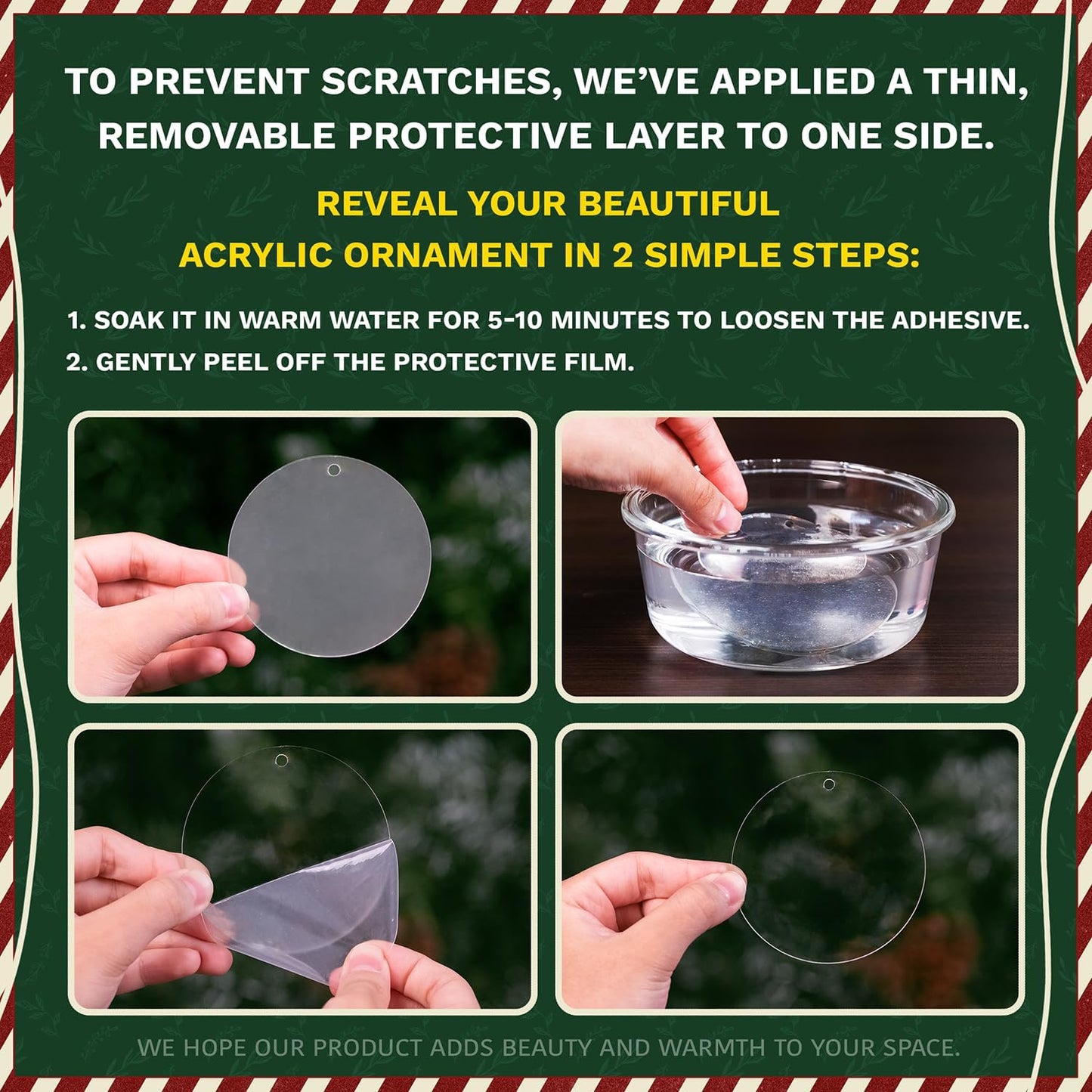 HEXMOZ Baptism Gifts - Christening Gifts for Boys Girls Kids Adults Men Women - Baby Boy, Girl Catholic Baptism Gift for Godson, Goddaughter - Cross God Bless Baptized Acrylic Christmas Ornament 2024