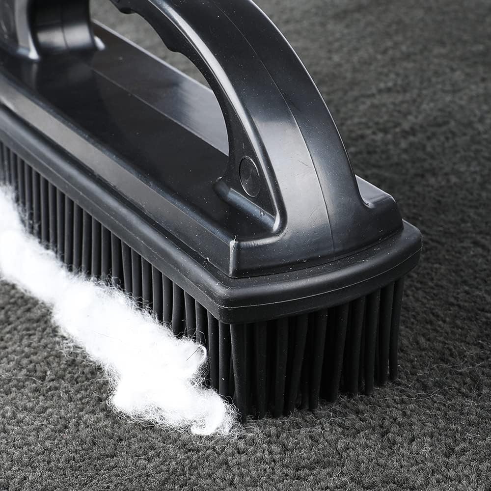 Rubber Pet Hair Removal Brush Lint & Cat Dog Hair Remover Brush Pet Silicone Lint and Debris Remover for Cleaning, Grooming, Home,Black