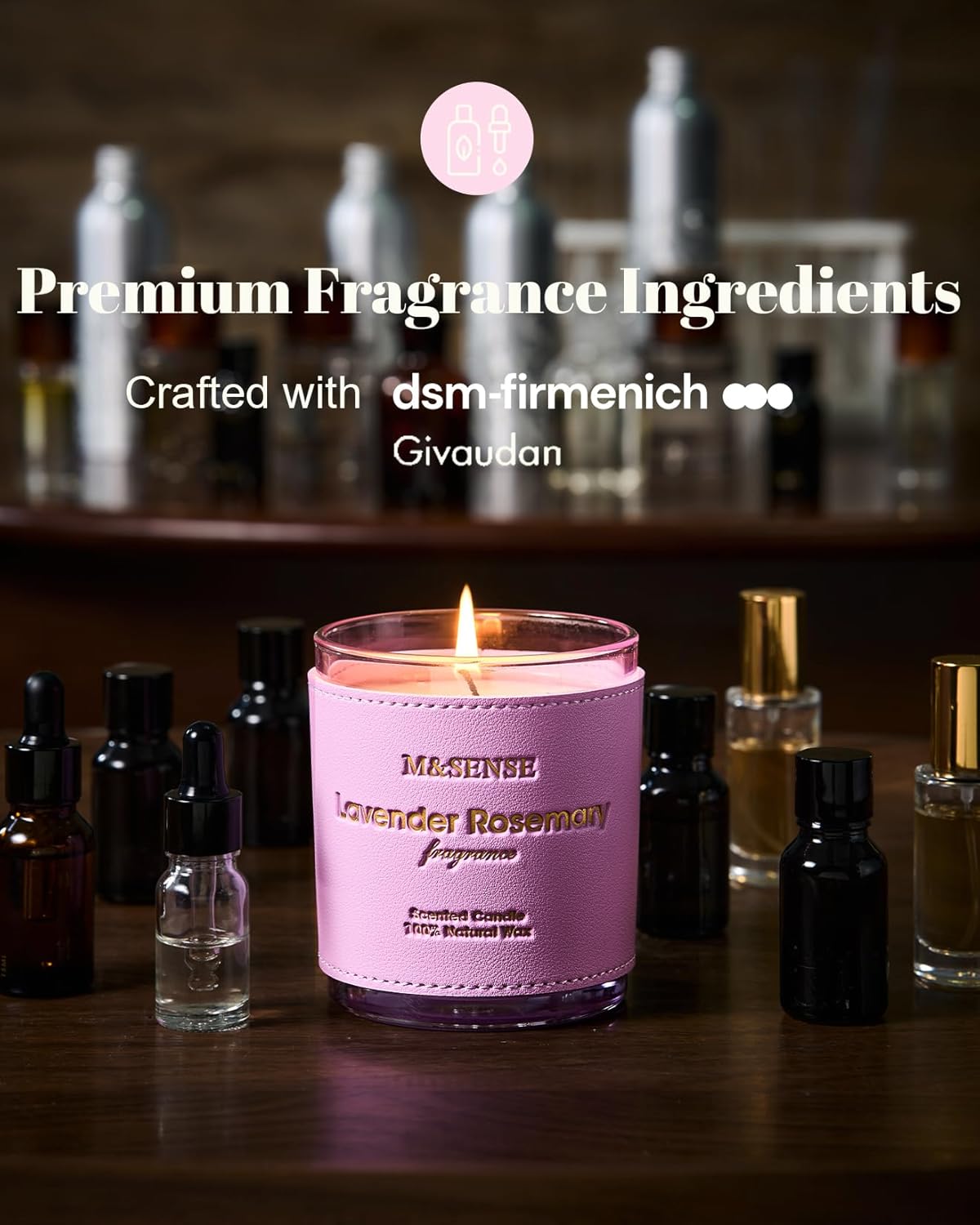 M&SENSE Sage Citrus Scented Vegan Soy Candles,Naturally Scented, No Toxin 10oz 42-Hour Long Burning Time,Calming Relax Air Purifying Candles for Home Fragrance,Housewarming Gift for Women & Men