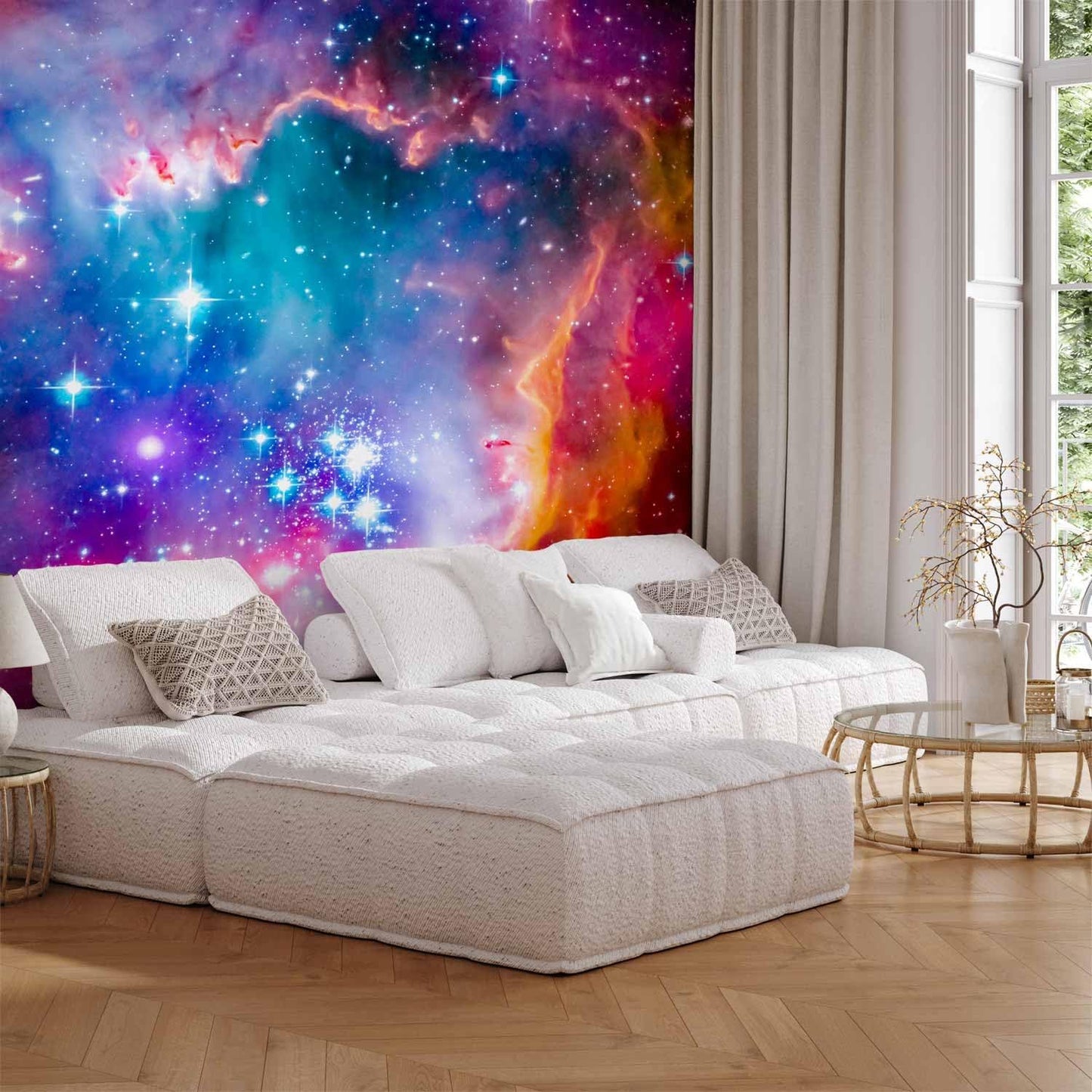 artgeist Wall Mural Abstract 116x83 in - Peel and Stick Self-Adhesive Wallpaper Removable Large Sticker Foil Wall Decor Print Picture Image Design Abstract Cosmos Sky Star i-G-10010-a-a