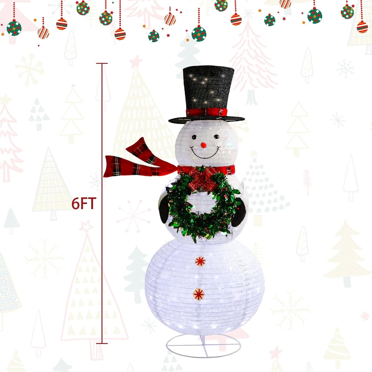 Taman 6ft Christmas Lighted Snowman Decorations Lighted Up Outdoor Lighted Holiday Displays Gift for Christmas Garden Party Yard Porch Decor