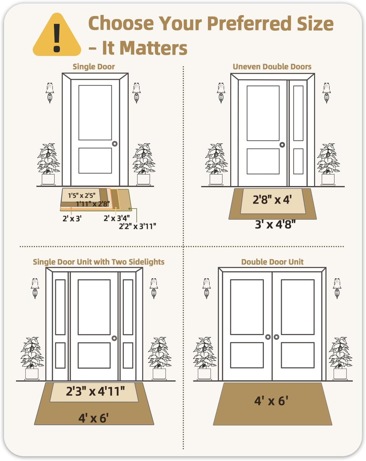 Color&Geometry Front Door Mat Indoor 21"x31", Rugs for Entryway, Non Slip Washable Low-Profile Inside, Entry Mat Entry Rug Door Mat Indoor Entrance, Light Grey (Fold)
