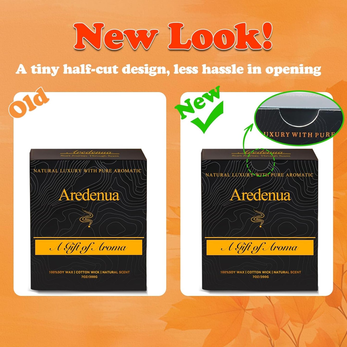 Fall Candle - Autumn Leaves Candle | Autumn Scented Candles for Home, 7oz Autumn Soy Candles for Home Scented, 50 Hours Burn Time, Season Celebration/Halloween/Thanksgiving Fall Gifts for Women Men