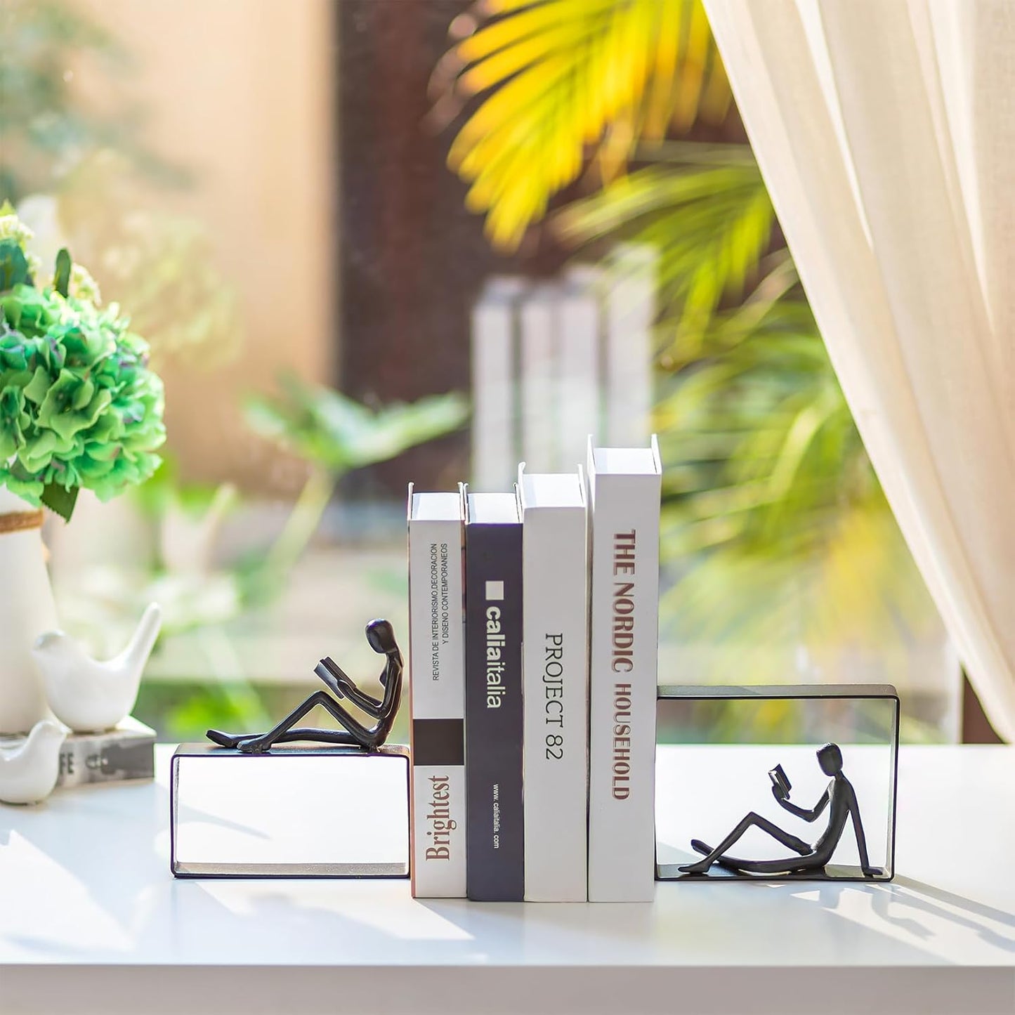 Sziqiqi Book Ends for Shelves Decorative: Heavy Duty Bookends for Books Cast Iron Cute Bookends Decorative Bookends for Shelves Office Desk Bookcase Bookshelf - Gift for Boys Girls Men Women Nerdy