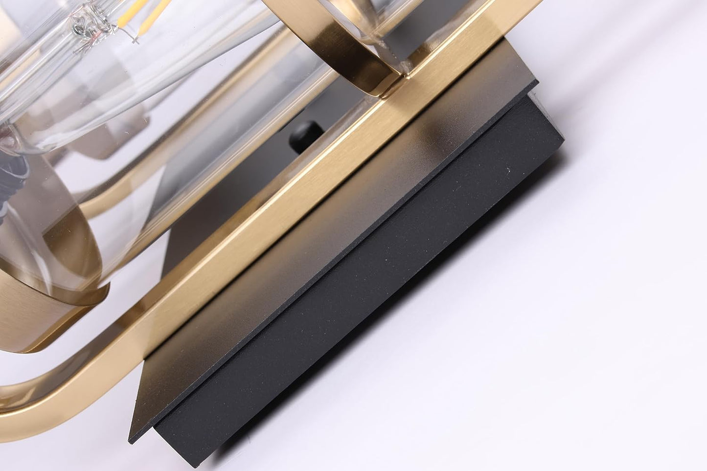 Bathroom Vanity Light Fixtures, Black Gold Vanity Lights for Bathroom 2 Lights,Gold Brushed Wall Sconce(Bulbs not Included)