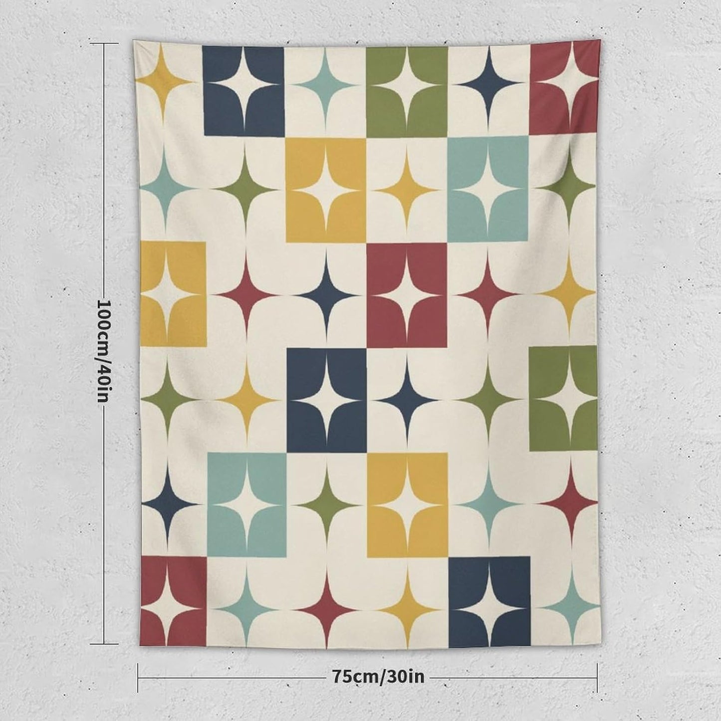 ICMOLYYENLO Boho Medieval Cat Tapestry, Abstract Atomic Starburst Geometric Aesthetic Art Wall Hanging For Bedroom Living Room Dormitory 40x60 Inches