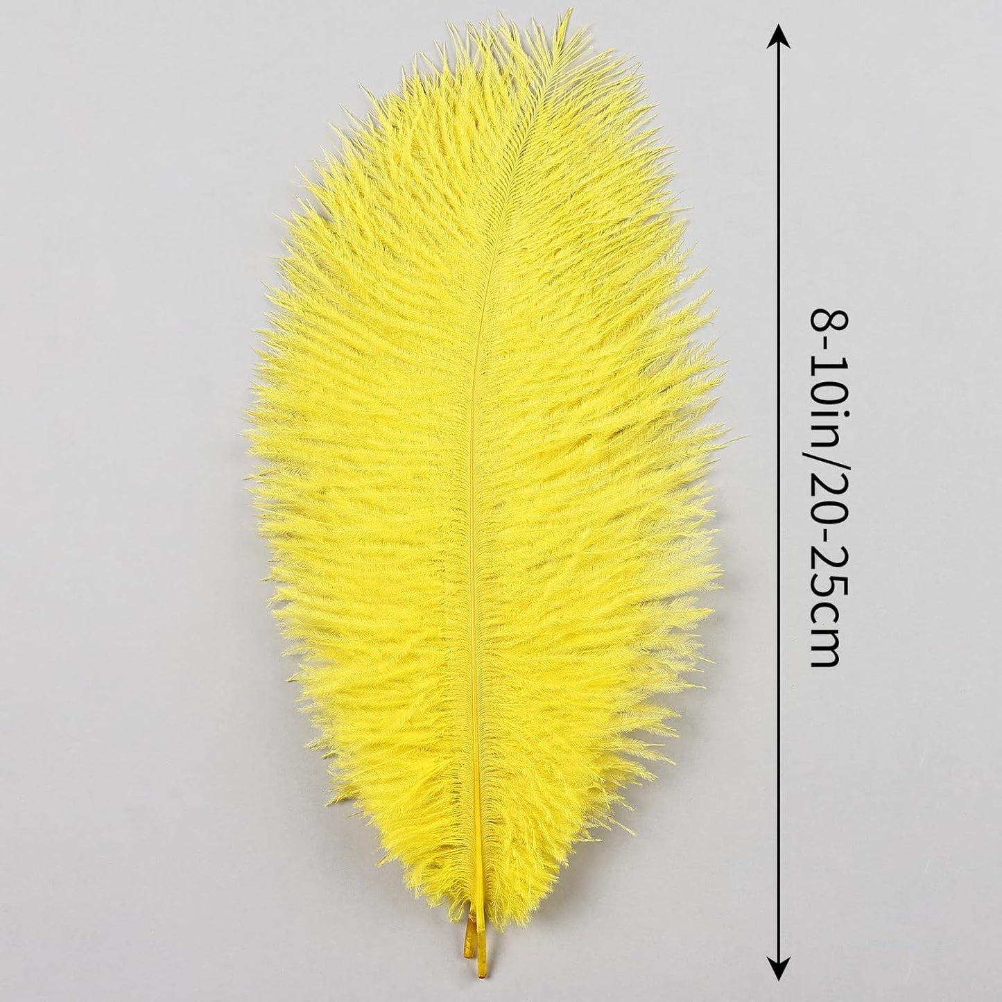 THARAHT Yellow Ostrich Feathers 12pcs Natural Bulk 8-10Inch 20cm-25cm for Crafts Wedding Party Centerpieces Halloween and Home Decoration Feathers