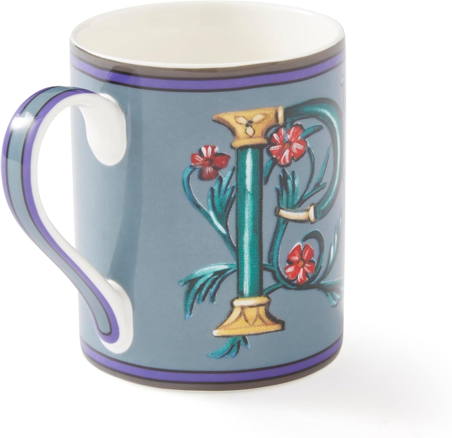 Spode Kit Kemp Alphabet Mug - Letter P Monogram in Fine China, 12oz Ceramic Coffee Cup for Hot Drinks, Personalized Drinkware for Unique Gifts, Dishwasher Safe Tea or Coffee Mug - Gift Box Included