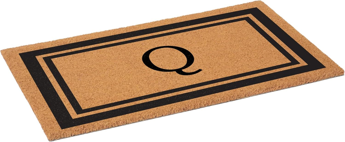 Calloway Mills 152963048Q Black Border 30" x 48" Monogram Doormat Letter (Q)