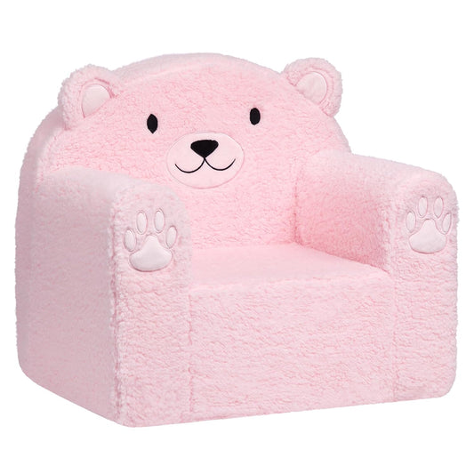 ALIMORDEN Animal Series Kid's Chair, Ultra-Soft Comfy Foam Filled Toddler Sofa Chair, Cute Animal-Shaped Design Toddler Couch, Lightweight Birthday for Baby Boys & Girls (Pink Bear)