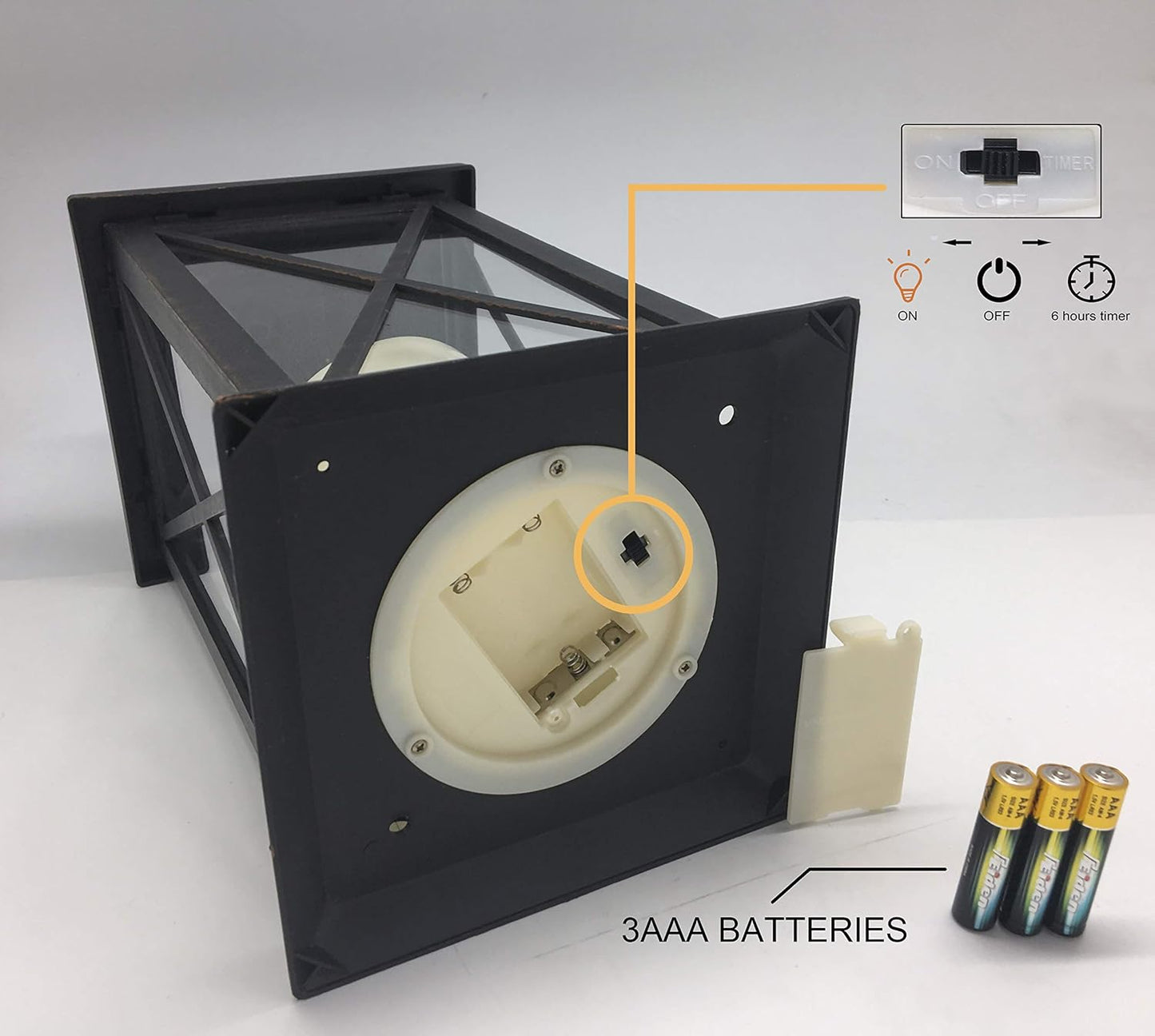 YAKii 14" Decorative Candle Lantern LED Flameless Candle Timer, Plastic LED Candle & Holder, Indoor & Outdoor Hanging Lights,Christmas Day Decoration (Antique Copper Brushed)