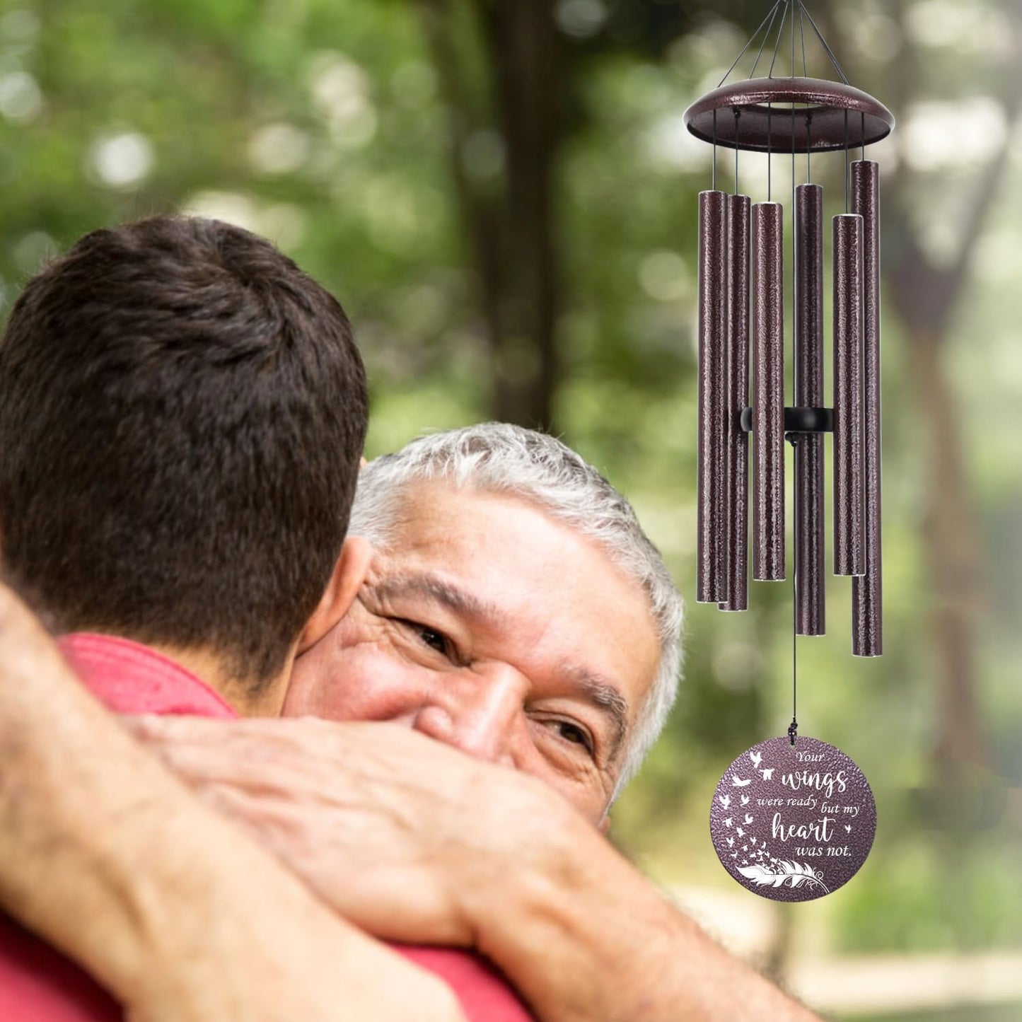 Wind Chimes Personalized, Metal Deep Tone Wind Chimes in Loving Memory, Custom Text for Loss of Loved Mom/Dad, Sympathy Gifts Wind Chime Memorial Gifts for Funeral Outdoor 36inch