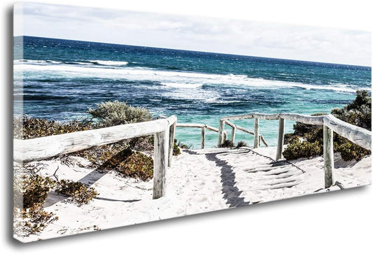 DZL Art S74275 Rottnest Island Beach Seascape Painting Sea Nature Pictures Wall Art Canvas Prints Painting Ready to Hang for Living Room Bedroom Decor Office Wall Decor Home Decoration