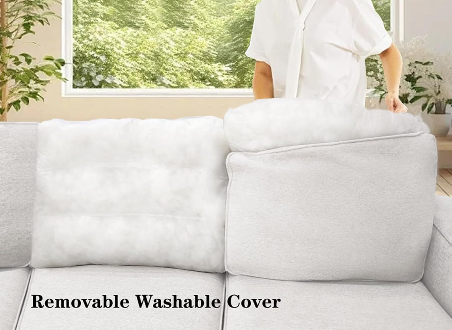 L Lengend Vansen Modular Sectional Sofa U Shaped Couch with Ottoman Modern Reversible Corner Sectional Couch for Living Room (Cream, U Shaped Sofa-2)