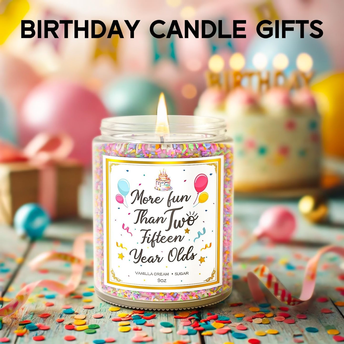 30th Birthday Candles Gifts for Women- 9 oz Happy Birthday Candle with Vanilla Birthday Cake Scent, Gifts for Women & Men, Friendship Ideas