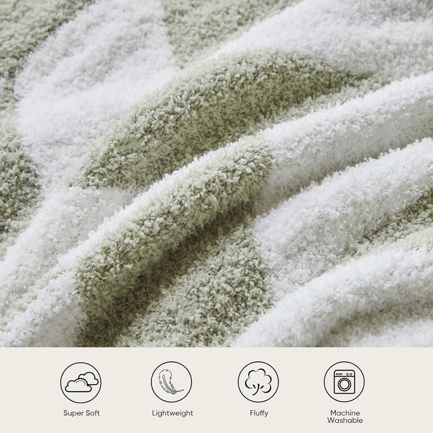 Snuggle Sac Chevron Throw Blanket for Couch, Reversible Super Soft Warm Blankets Cozy Knit Fuzzy Plush Lightweight Throws for Sofa, Bed, Camping, Green,50x60 inches