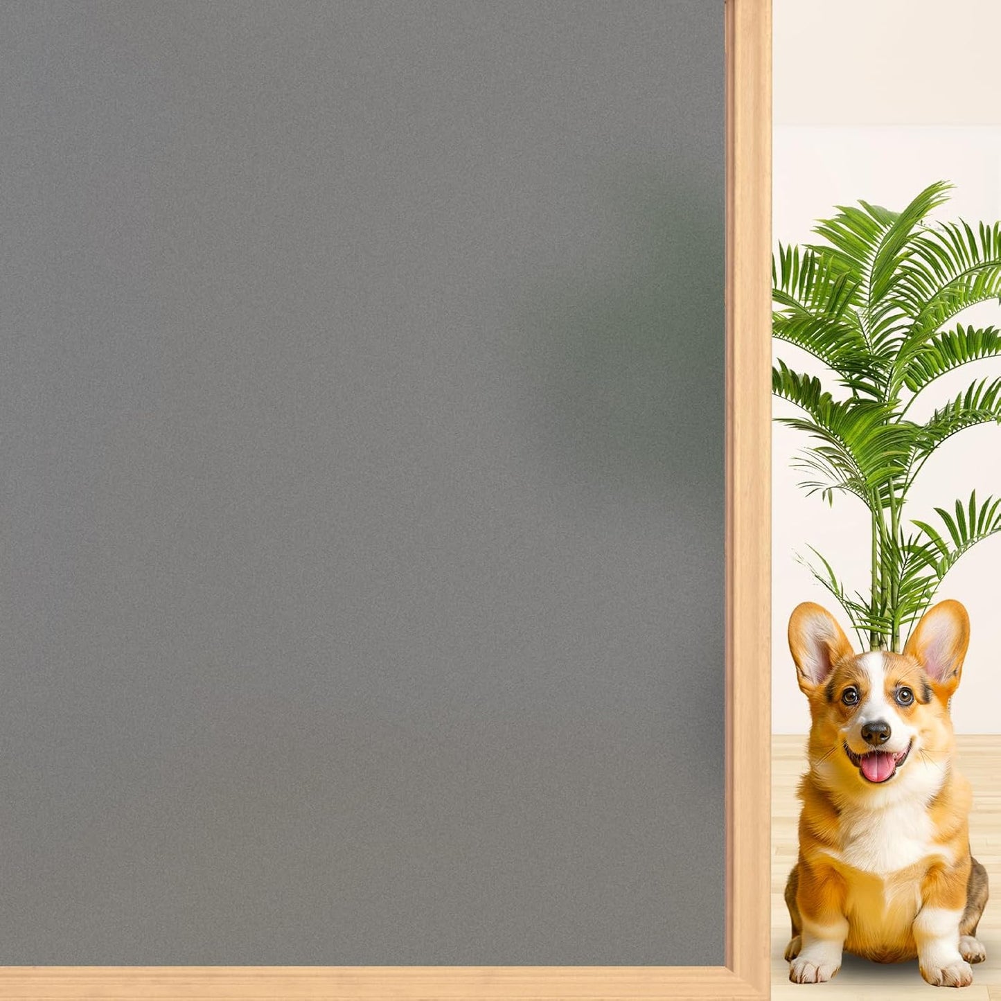 Niviy Window Darkening Film Day and Night Privacy Window Cling Sun Blocking Glass Door Window Cover Gothic Decor for Bedroom,Garage, Renter House (Grey, 29.5 x 78.7 inch)