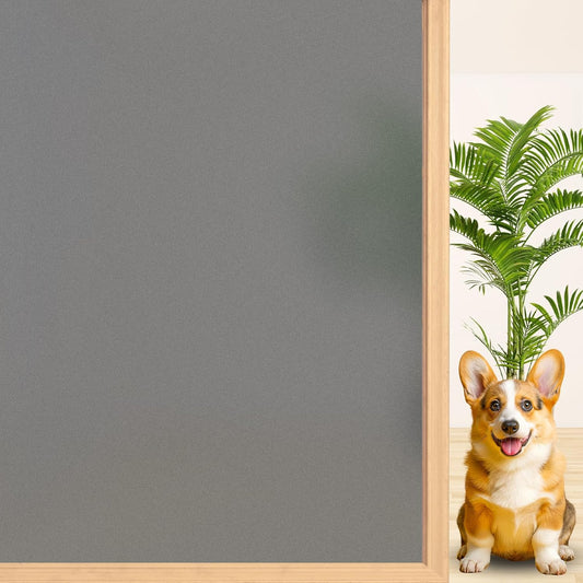 Niviy Window Darkening Film Day and Night Privacy Window Cling Sun Blocking Glass Door Window Cover Gothic Decor for Bedroom,Garage, Renter House (Grey, 29.5 x 78.7 inch)