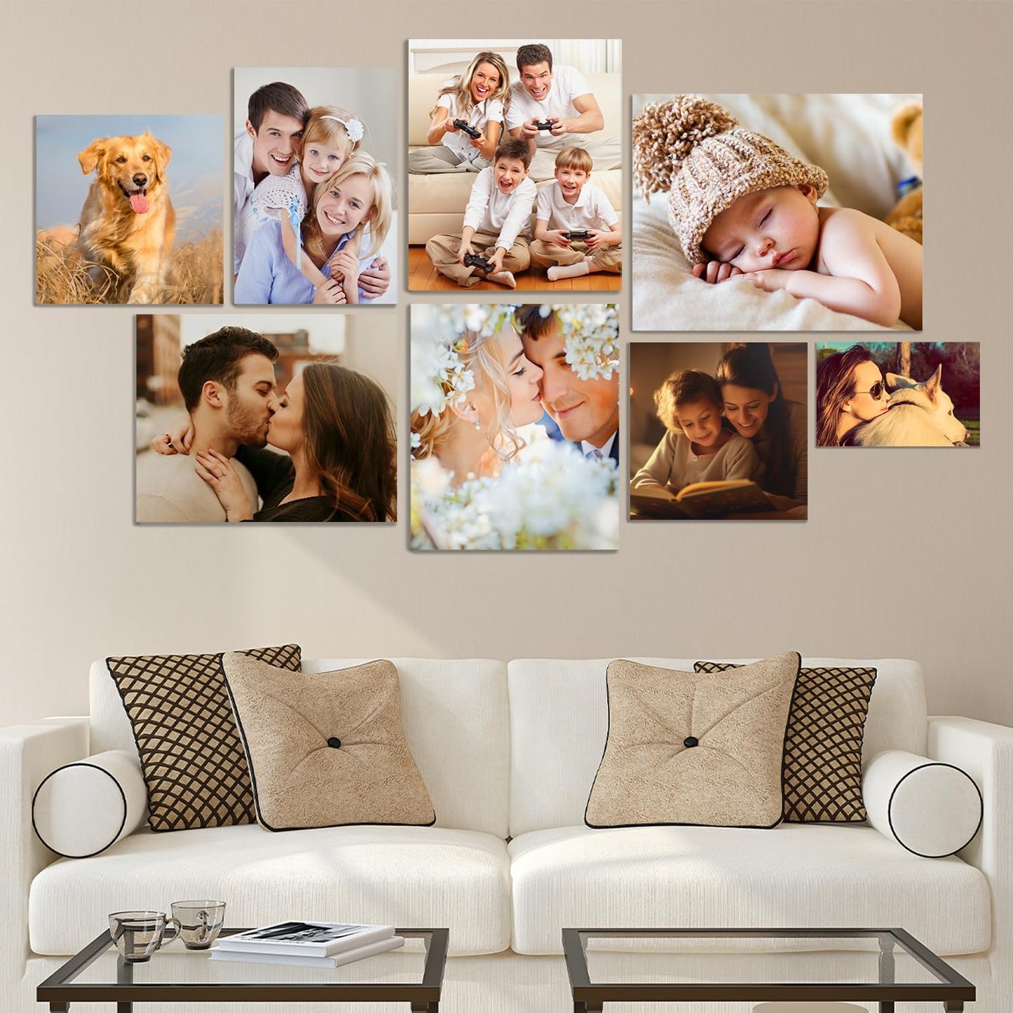 YUNART Ship Next Day - Custom Canvas Prints with Your Photos, Personalized Canvas with Pictures Print for Wall Art Bedroom, Customized Photo Gifts for Couple Men Women Mom Baby Dog Family - 28"x40"