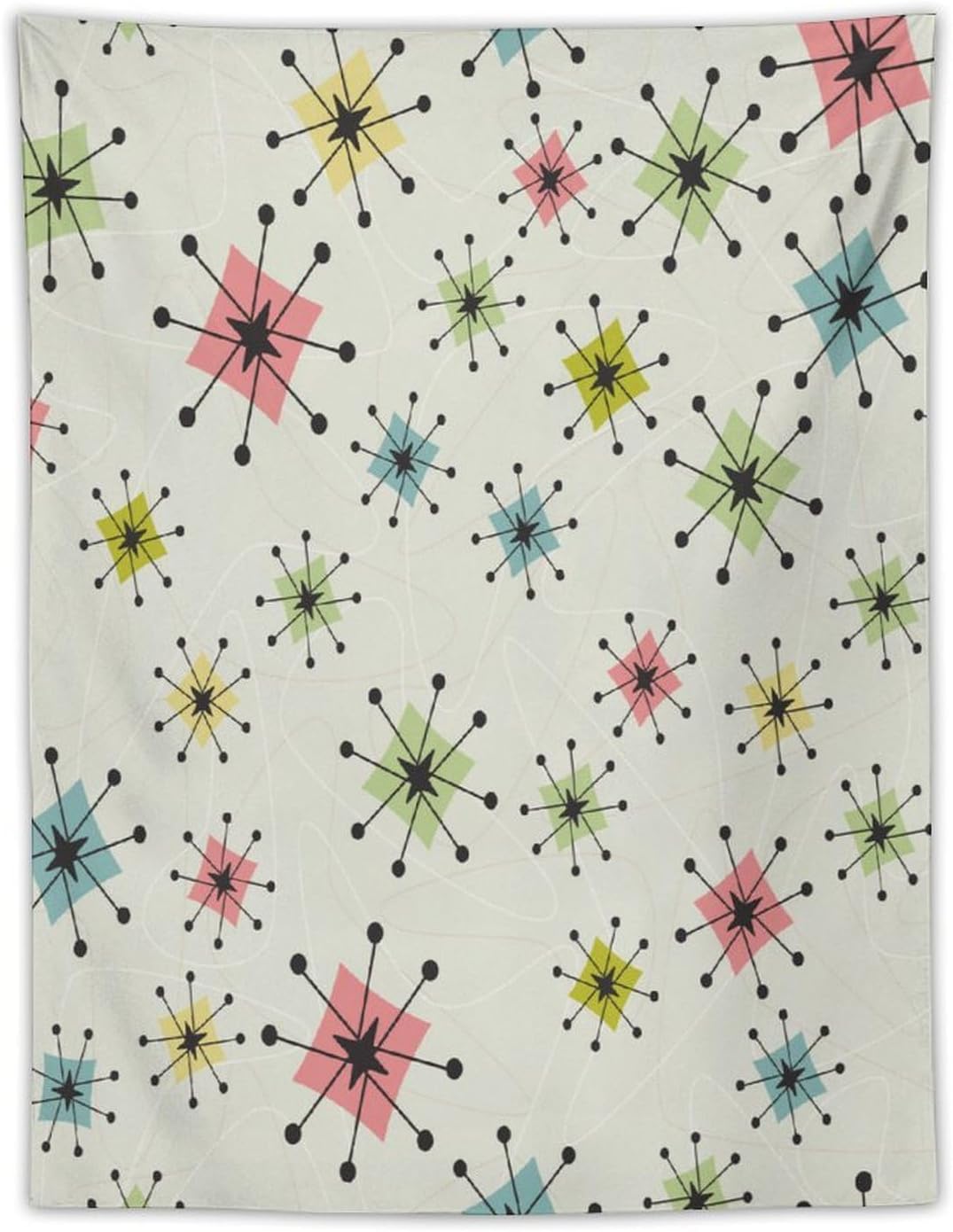 ICMOLYYENLO Abstract Cat Tapestry, Medieval Abstract Atomic Star Cat Vintage Home Wall Hanging Art Tapestry for Bedroom Living Room Dormitory 40x60 Inch