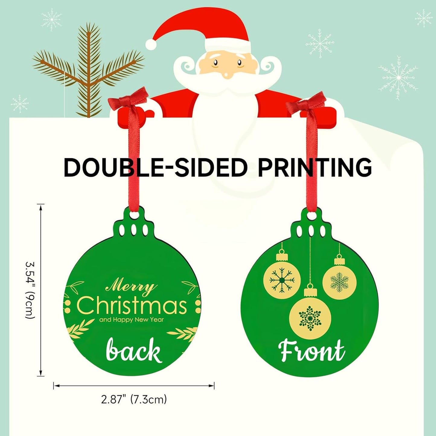 Personalized Christmas Ornaments 2025, Wood Custom Photo Text Hanging Ornament Customized Christmas Tree Decorations Gift for Family, Kids, Friends, Couples, Wedding