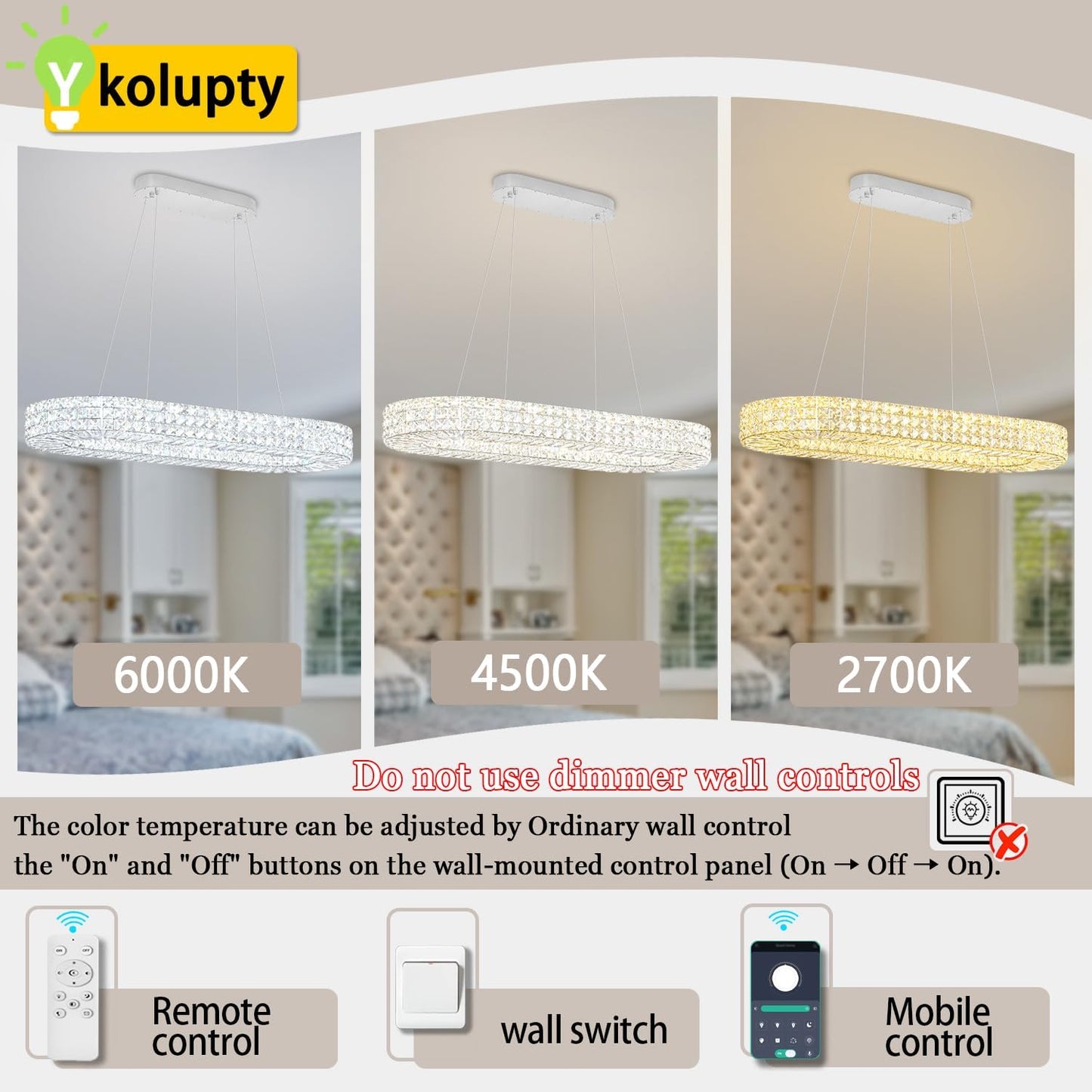 Modern Crystal Chandelier, Dia 40" Rectangular Chandelier for Dining Room,Chrome Rectangle Crystal Ceiling Light Luxury Oval Chandeliers for Living Room Kitchen Island