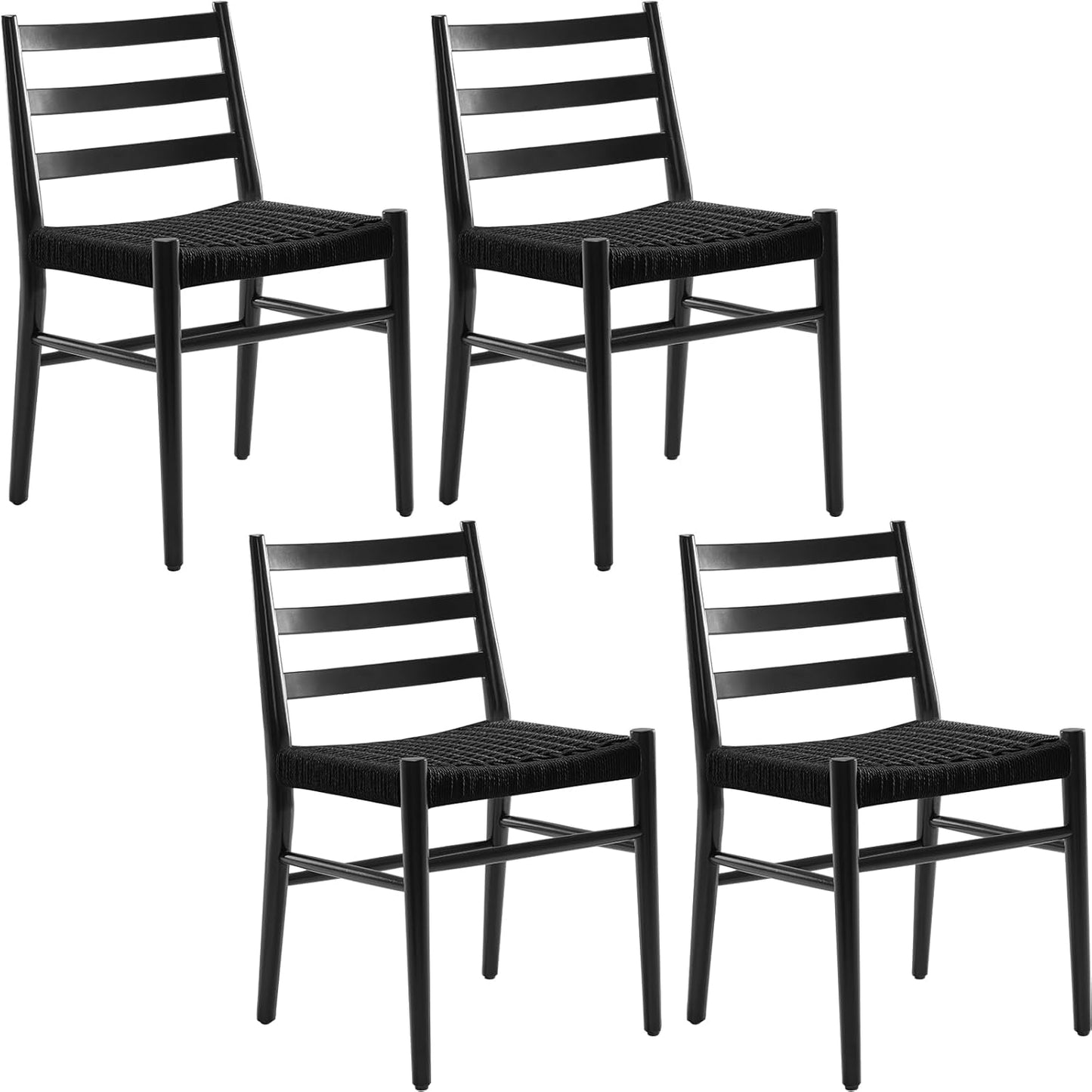 STARY Wood Rattan Dining Room Chairs with Comfortable Woven Seat,Fully-Assembled