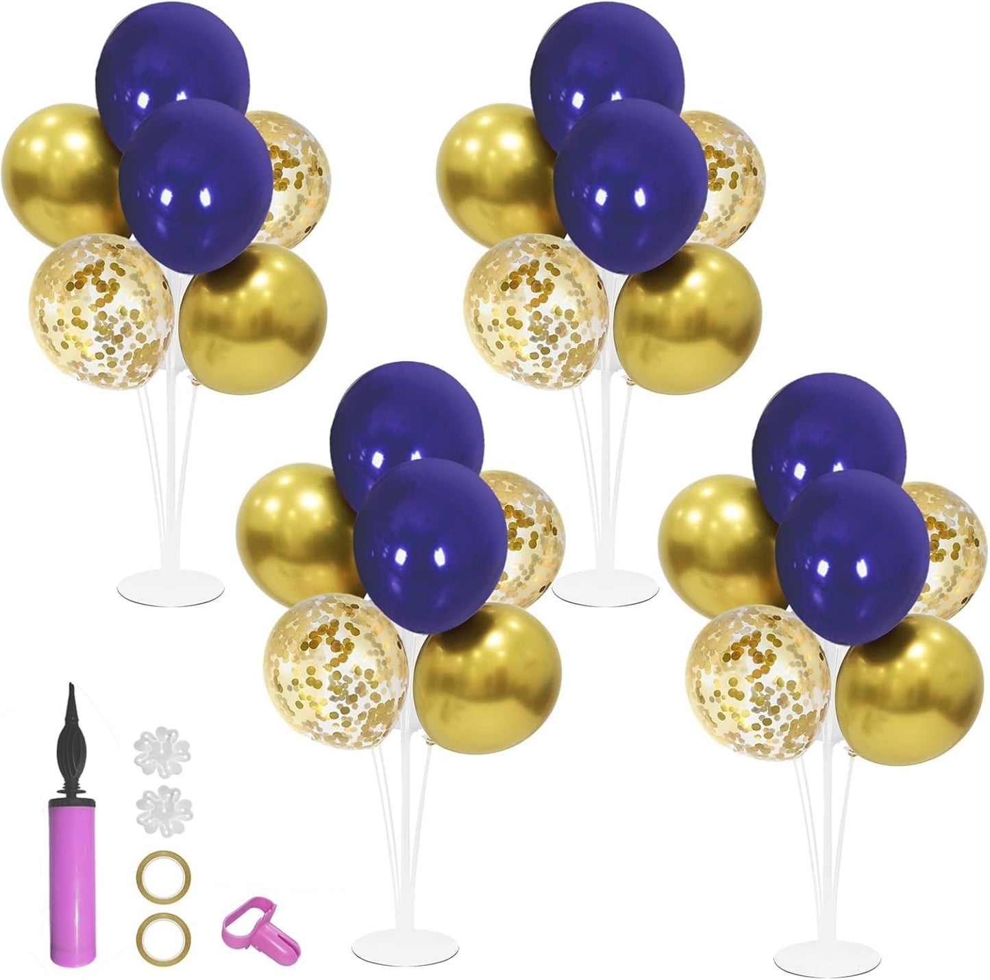 Navy Blue and Gold Balloon Stand Navy and Gold Balloons Centerpiece Table Decorations for Birthday Wedding Anniversary New Year Graduation Decorations Class of 2025(Gold navy set4)