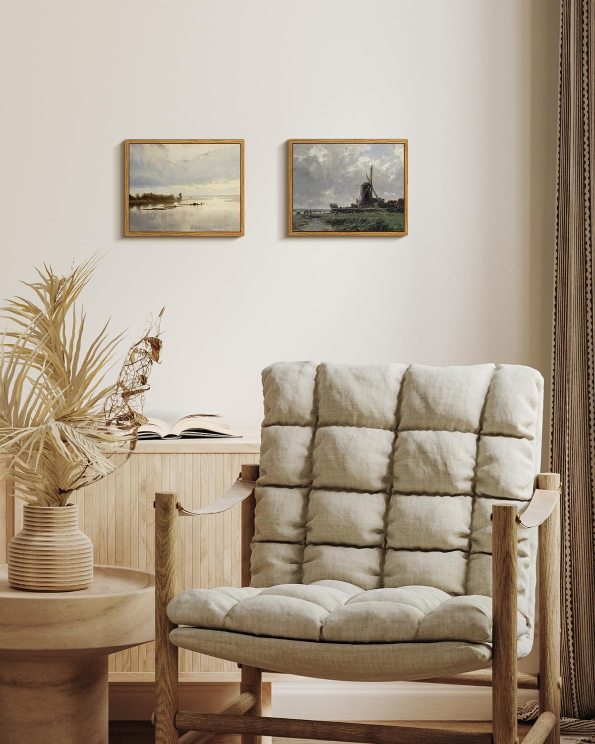 VIYYIEA Framed Canvas Wall Art Home Decor French Country Field Wall Decor Nature Wilderness Windmill Art Landscape Wall Pictures Artwork Room Decor for Bathroom Living Room Bedroom Office 8x10in