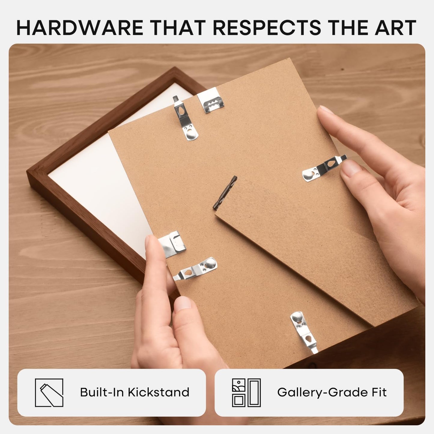 Homeforia 9x12 Picture Frame Brown, High End Dark Oak 9 x 12 Walnut Wooden Frames with Mat 7 by 10 Photo, 12x9 Wood Frame Matted to 7x10 Art, Wall or Tabletop Frame, Tempered Glass, Wall Kit, Set of 1