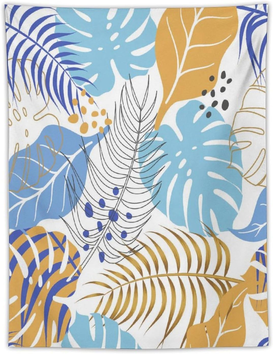 ICMOLYYENLO Tropical Palm Leaves Wall Tapestry, Wall Art for Room Decoration Beautiful Wall Hanging for Bedroom Living Room Dormitory Apartment 60x60 Inch