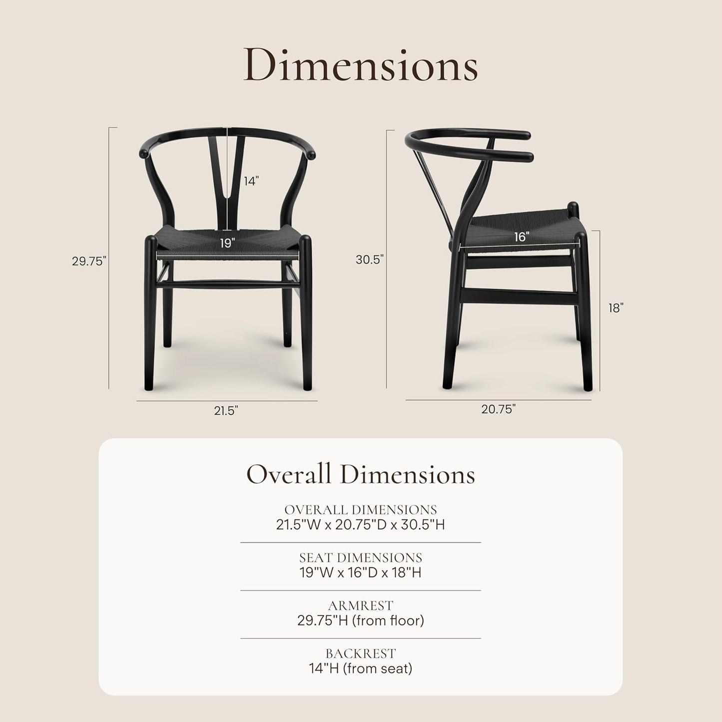 POLY & BARK Weave Chair in Pitch Black