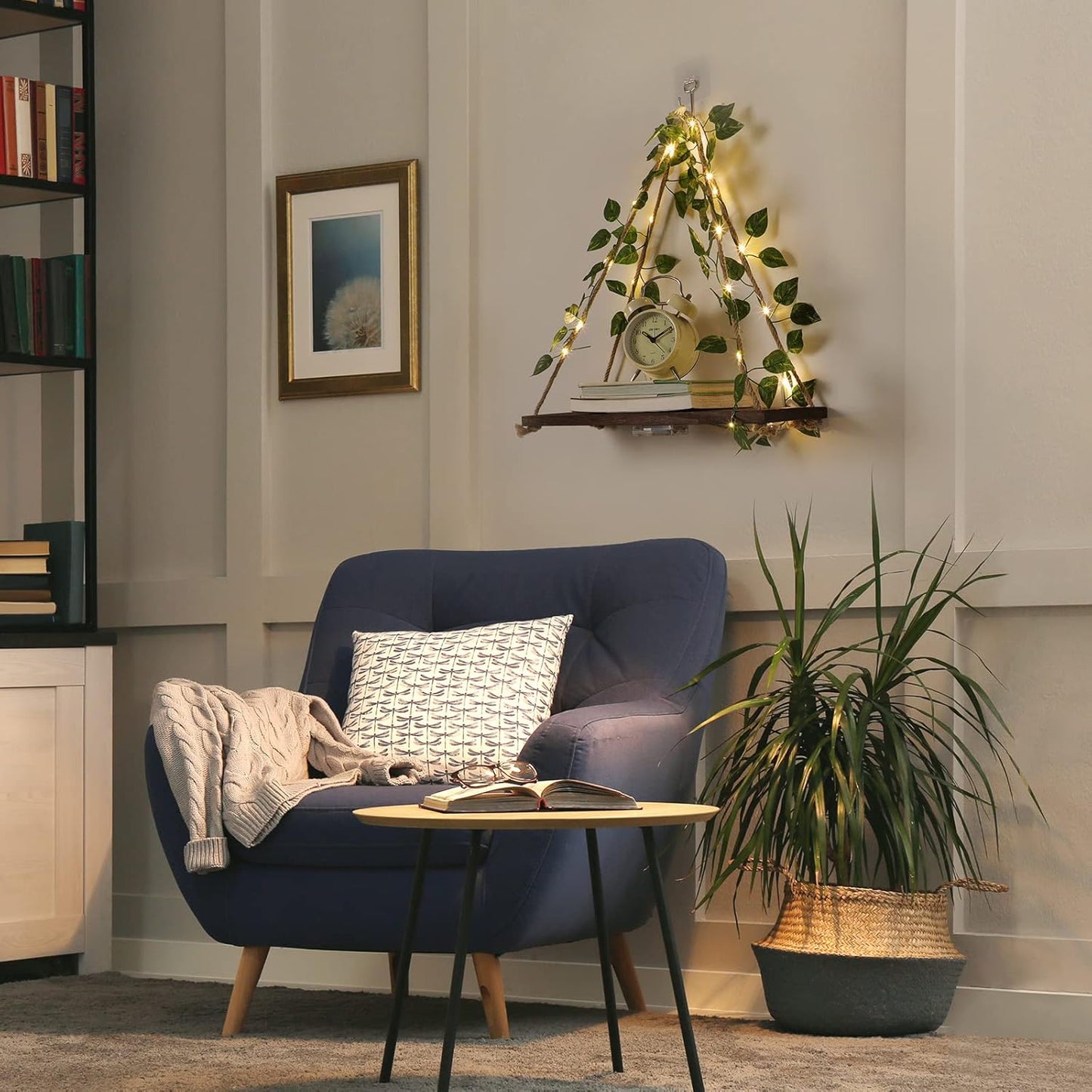 Floating Shelves for Wall,Plant Wall Decor,Hanging Shelf,Cottage Core Decor,Room Decor Aesthetic,Boho Room,Adhesive Shelves,Floating Shelves for No Drilling,Two-Piece Set(Green Leaf)